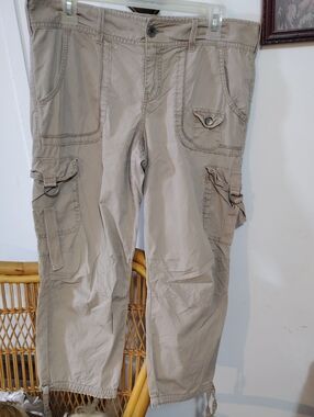 Calvin Klein Jeans Women's Cargo Capris in Light Khaki